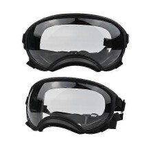 (black andTransparent, M) Gafas para perros con protección UV, alta resistencia a los impactos y elástico ajustable para cachorros de razas grandes.