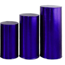 (Royal Blue) Zylinderförmige Schutzhüllen aus Polyester für Partys, 3er-Set für Dessertständer, Geburtstag, Hochzeit