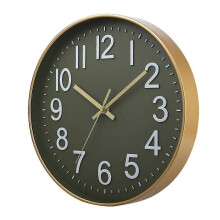 (Army Green) Relógio de Parede Grande com Números Silencioso a Pilhas Plástico Redondo Design Moderno