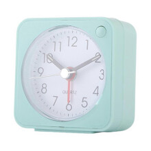 (Green) Despertador de Viagem Silencioso Analógico com Luz Noturna para Casa Quarto