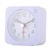 (White) Despertador de Viagem Silencioso Analógico com Luz Noturna para Casa Quarto