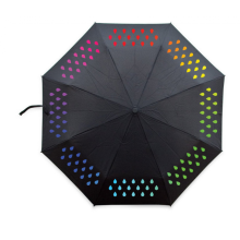 Parasol zmieniający kolor wody, trzykrotnie składany, otwierany ręcznie, gradient kropli deszczu