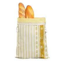 (I) Brotbeutel, 43x31cm Baumwolle-Leinen, Bienenwachsauskleidung, wiederverwendbar, atmungsaktiv, tiefkühlgeeignet, mit Tragegriff
