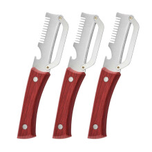 (3pcs) Vegetable Peeler, Stainless Steel Blade, PP Wooden Handle, Built-in Bottle Opener, Kitchen Peeler for Peeling Slicing Vegetables, Compact Size