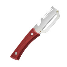 (1pc) Vegetable Peeler, Stainless Steel Blade, PP Wooden Handle, Built-in Bottle Opener, Kitchen Peeler for Peeling Slicing Vegetables, Compact Size