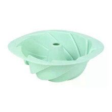 (Green) Forma para Bolo Silicone Grande Flor Espiral, Utensílio de Cozinha para Confeitaria