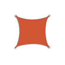 (Orange) Toldo de Sol Retangular 4x4 Metros Poliéster Impermeável com Anéis D para Jardim