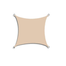 (Beige Yellow) Toldo de Sol Retangular 4x4 Metros Poliéster Impermeável com Anéis D para Jardim