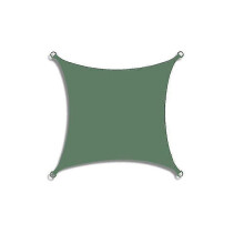 (Dark Green) Waterproof Sun Shade Sail, 4x4 Metre Rectangle Polyester with D-rings, Outdoor Sun Shelter for Garden Yard Patio Pool Parking Beach