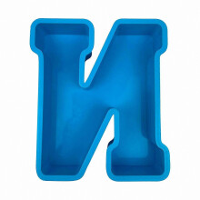 (N) Molde de Letra para Bolo Reutilizável em Resina Azul, Para Velas, Sabonetes e Decoração