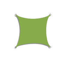 (Green) Wasserdichtes Sonnensegel, 4 x 4 Meter, rechteckig, aus Polyester mit D-Ringen, Sonnenschutz für Garten, Terrasse, Pool, Parkplatz und Strand