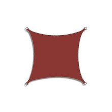 (Rust Red) Waterproof Sun Shade Sail, 4x4 Metre Rectangle Polyester with D-rings, Outdoor Sun Shelter for Garden Yard Patio Pool Parking Beach