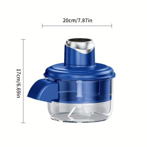 USB Rechargeable Automatic Fruit and Vegetable Spinner 1-10L Capacity Plastic Blue 1300mAh Battery Powered 2