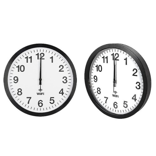 Relógio de Parede Wi-Fi de 14 Polegadas, Sincronização Automática da Hora, 31 cm, Design Moderno 2