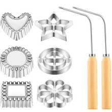 Stampo in ferro per timbale con manico, utensile per preparare bunuelos messicani, taglia pasta per cucina, stampo per w