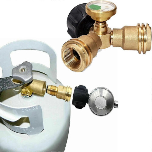 Propan-Tank-Adapter wandelt Serviceventil in QCC1- oder Typ-1-Schlauch und Regler um, Messing 1