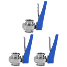 3X 1-1/2 Pouce 38mm SS304 Vanne Papillon Tri Pince de 1,5 Pouce Sanitaire En Acier Inoxydable Déclencheur À Presser pour Produit Laitier Homebrew
