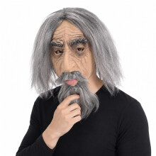 Realistische Latexmaske für alten Mann mit langen Haaren