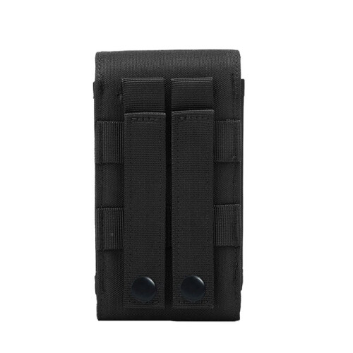 Black Phone Pouch Double-Layer Utility Tool Pouch with Hook&Loop Fastener Belt Pouch for Outdoor Camping 1