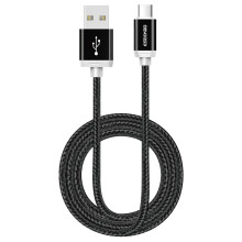 (Black) Eseekgo Intelligent Fast Charging USB-C to USB-A Braided Cable 1M