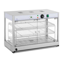 Vitrine chauffante - HELLOSHOP26 - 3 étagères - 1200 W - Température 25-85 C - Inox et verre trempé