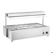 Bain marie 1700 watts - 6 bacs GN - avec compartiment pour viande 14_0000561
