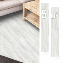 Selbstklebende Vinylpaneele 5 m² WEISS Dielen PARKETT Wasserdicht — pvc boden, innenausbau, bodenrenovierung