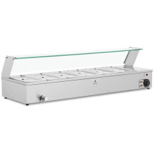 Bain marie professionnel 6 bacs GN 1/3 acier inoxydable argenté 14_0008286