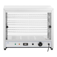 Vitrine chauffante - HELLOSHOP26 - 1000 watts - 30-85 C - 3 grilles - Inox et verre trempé