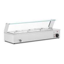 Bain-marie - 2,000 watts - 3 x GN 1/2 - robinet de vidange - couvercle