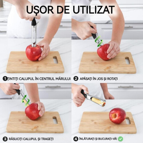 Kengege Apple Corer Stainless Steel Sharp Blade Easy to Use Black Fruit Cutting Tool 1