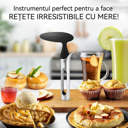 Kengege Apple Corer Stainless Steel Sharp Blade Easy to Use Black Fruit Cutting Tool 2