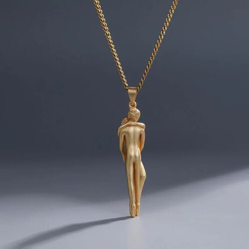 (Gold) Unity Necklaces for Him and Her Collar De Abrazo Pack 2