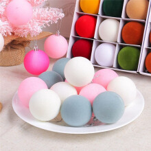 12pcs Christmas Hanging Balls Christmas Parties Christmas DIY Plush Round Balls Gift Box Christmas Tree Ornaments A