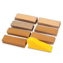 70 PCS Micro-Type Detail Sander Paper Kit, 3.5x1Inch Hand Sanding Block with Hook and Loop for Wood Crafts