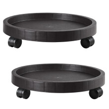 2-Pack 11 Tum Planter Caddies Rullande Fat med Hjul, Robust Ställ för Krukväxter