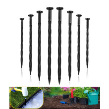 Meboyz 100-Pack 20 cm Kunststoff-Landschaftsstäbe, Spiral-Nylon-Ankerstifte, Randstecker für Plattenrand, Unkrautschutz, Kunstrasen