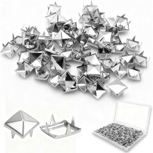 1000PCS 10mm 4-Prong Square Spikes, Metal Pyramid Studs for Crafts, Punk Style Rivets for Clothing Decoration, Jacket B