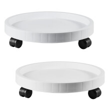 Juego de 2 bases rodantes para macetas de 28 cm con ruedas, soporte robusto para plantas