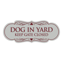 Signs ByLITA Designer Hund im Garten Halten Sie das Tor Geschlossen Wand- oder Türschild - Einfach zu installieren