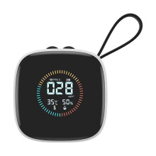 Pm2.5 Detector Small LED Display with Strap Air Quality Monitor Multipurpose Home Humidity Tester for Bedrooms Living