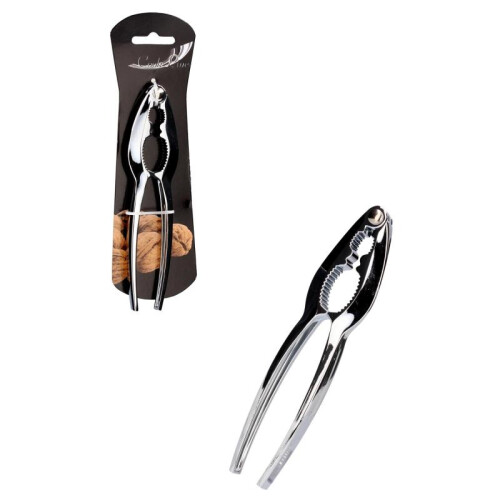 Nut Cracker Metal Silver, Strong Nut Opener, Nut Sheller Kitchen Tool, Household Nutcracker with Non-Slip Handle 1