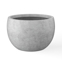 Kante 30 cm Durchmesser runder Betonblumentopf, große Pflanzschale mit Drainageloch und Gummi-Pfropfen