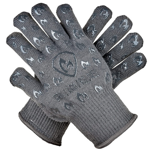 Oven Gloves 932F Extreme Heat & Cut Resistant Oven Mitts with Fingers for BBQ, Cooking, Grilling, Baking - Accessory for Smoker, Fire Pit, Camping, Fi