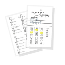 Handgemachte Pflegeanweisungen | 30 Stück | 2 x 3" Zoll Tags | Pflegekarten für Handgemachtes