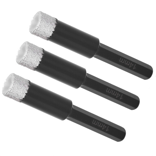 3 Stück Diamant-Bohrer Trocken 14mm 1