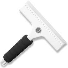 Raclette pour porte de douche, pare-brise, et fenêtre - 2 lames de rechange en silicone - Poignée en mousse - Squeegee blanc