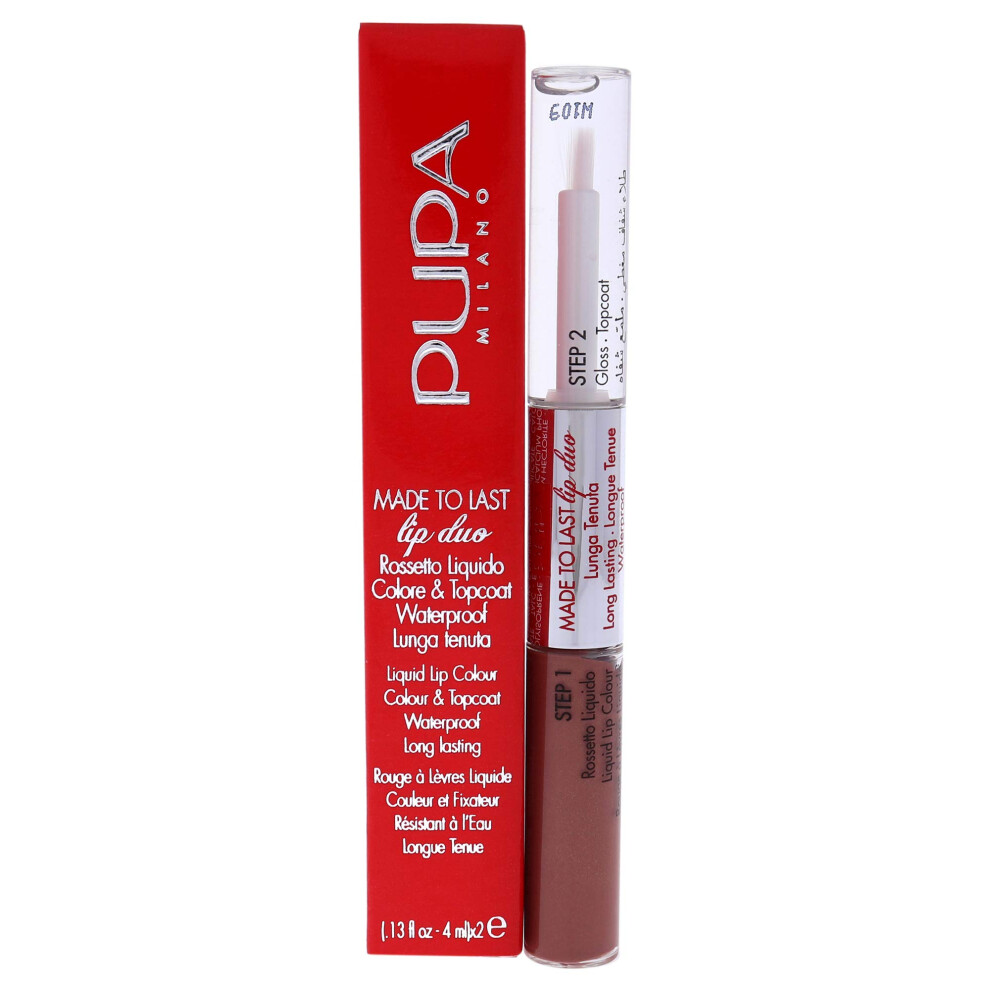 Pupa Milano Pupa Made To Last Lip Duo - 012 Natural Nude Milano For Women - 0.13 Oz Lipstick
