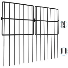 Getlay 22 Pack Djurbarriärstängsel, 1.5" Glapp Grävfri Trädgårdsstängsel, Svart Metallstängsel för Hundar Kaniner