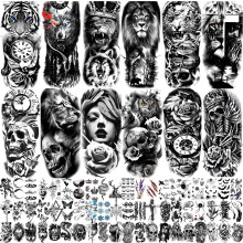 JEEFONNA 72 Hojas Tatuajes Temporales para Hombres y Mujeres, Incluye 12 Hojas Tatuajes 3D Halloween